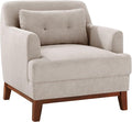 VANOMi Accent Chairs for Living Room, Mid-Century Modern Accent Chair with Armrest, Terry Fabric Cozy Reading Chairs for Adults, Bedroom, Apartment, Camel