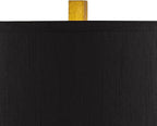 Possini Euro Design Zeus 28 1/2" Tall Modern Glam End Table Lamps Set of 2 Sculptural Gold Leaf Living Room Bedroom Bedside Nightstand House Office Home Reading Kitchen Entryway Console Black Shade
