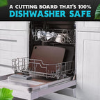 Dishwasher Safe Cutting Boards for Kitchen - Large Composite Wood Cutting Boards - Thin, BPA Free & Eco-Friendly Chopping Board (14.5 x 11.25 Inch, Nutmeg)