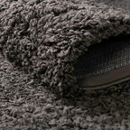 Unique Loom Solid Shag Collection Area Rug (5' 1" x 8' Rectangle Graphite Gray)