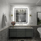 32x36 inch LED Mirror for Bathroom, Dimmable Illuminated Vanity Mirror with Lights, Anti-Fog, Backlit and Front Lights, Shatter-Proof, ETL Listed (Horizontal/Vertical)