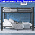 Upgraded Version Thicken Stronger Metal Heavy-Duty Queen Over Queen Bunk Bed, Bunkbed Frame for Adults with Ladders, Easy Assemble