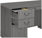 Bush Furniture Saratoga Executive Desk and Bookcase Set in Modern Gray