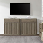SICOTAS Buffet Cabinet with Storage - Accent Fluted Storage Cabinet with 6 Doors & 3 Drawers Sideboard Credenza Buffet Table Console Cabinets for Living Room Kitchen Dining Room Entryway Office