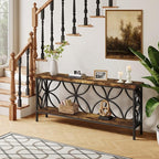 Tribesigns 70.9-Inch Narrow Sofa Table, 2-Tier Industrial Console Table Behind Couch, Long Entry Tables with Storage for Entryway, Living Room, Foyer, Hallway, Rustic Brown