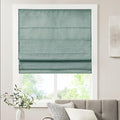 Madison Park Cordless Roman Shades Faux Silk Shade with Sheen 1-Panel Privacy, Room Darkening, Energy Efficient, Thermal Insulated Window Blind for Bedroom, Living Room Décor, 33"W x 64"L Como, Green