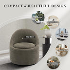360° Swivel Accent Chair, Mid-Century Modern Chair with Hidden Storge, Small Swivel Chair with Arms for Living Room/Office-Green
