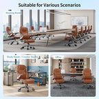 Big and Tall Office Chair with 5D Arms, 600lbs Fabric & PU Leather Heavy Duty Desk Chair, Adjustable Lumbar Support & Height, Tilt Function, High Back Ergonomic Executive Computer Chair