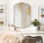 Kate and Laurel Hollyn Glam Scalloped Wall Mirror; 20 x 30; Gold; Decorative Traditional Wall Decor with Elegant Frame and Soft Scallops