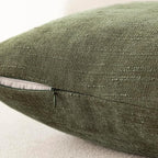 Foindtower Pack of 2 Soft Textured Chenille Throw Decorative Pillow Covers Square Accent Solid Cushion Cover Cozy Neutral Farmhouse Pillow Case for Couch Sofa Bedroom Living Room 22x22 Inch,Dark Green