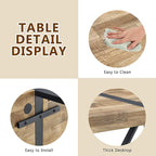 Dining Table Set for 6，Dinner Table Set for 6，71'' Kitchen Table and PU Leather Chairs Set of 6，6 Chair Dining Table Set for Kitchen Dining Room