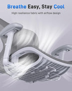 Ergonomic Office Desk Chair, Comfortable Computer Gaming Chair, Breathable Mesh Back & Seat, Adjustable Armrest & Headrest, Lumbar Support, Butterfly Design for Home Office (Gray)