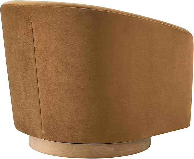 CHITA Swivel Accent Chair Set of 2, FSC Certified Upholstered Velvet Barrel Chair for Living Room, Fully Assembled, Sand