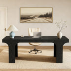 Tribesigns 70.9-Inch Executive Desk, Large Wooden Computer Office Desk, Modern Writing Table Business Workspace Home Office Furniture with Arched Design, Black