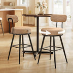 VASAGLE 360° Swivel Bar Stools Set of 2, Counter Height Bar Stools with Back, Boucle Fabric, Contemporary Modern, 25.4 Inch Tall, Kitchen and Home Bar, Camel Brown ULBC130K01V1