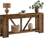 Tribesigns 70.9" Narrow Long Console Table, 2-Tier Farmhouse Entryway Table with Storage, Modern Entry Sofa Table Behind Couch for Hallway, Foyer, Living Room, Dark Brown