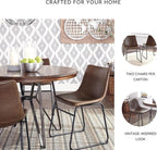 Signature Design by Ashley Mid Century Centiar Dining Bucket Chair Set of 2, Black and Brown