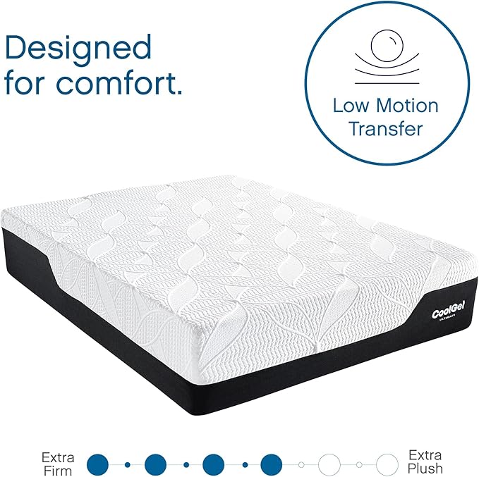 Cool Gel Chill 14 Inch Medium Firm Memory Foam Mattress Full Size, with 2 Bonus Cool Gel Memory Foam Bed Pillows, 14" with Pressure Relief, CertiPUR-US Certified, Cooling Full Mattress in a Box