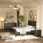 Scurrty Antique Style Wood Headboard Queen Size, Modern Headboard with Vintage Wood Frame, Bedroom Furniture (Black)