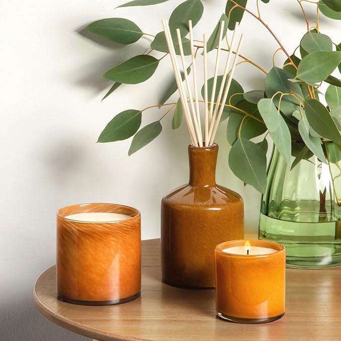 LAFCO New York Signature Candle, Amber Black Vanilla - 15.5 oz - 90-Hour Burn Time - Reusable, Hand Blown Glass Vessel - Made in The USA