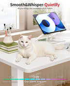 Okin Standing Desk Electric Adjustable Computer Whole Piece Stand up Desk Office Gaming Home Office Memory Desks 48x24 inches White