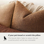 Foindtower Set of 2, Decorative Textured Boucle Throw Pillow Covers Accent Solid Pillow Cases Neutral Soft Cozy Couch Cushion Case for Chair Sofa Bedroom Living Room Home Decor 26x26 Inch Hazel Brown