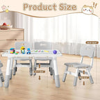 Adjustable Kids Table Chairs Set – Graffiti Desktop, Multi-Activity Height-Adjustable Toddler Study Desk for Ages 3-8 – Ideal for Home, Classroom, Daycare (B-Gray, 4 Chairs-31.5" L x 23.6" W)