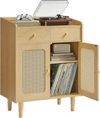 VASAGLE BOHOVEN Collection - Buffet Cabinet, Sideboard Storage Cabinet with Rattan-Like Doors and Drawers, Accent Cabinet, Adjustable Shelf, Boho Style, for Living Room, Oak Beige