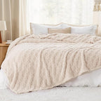 Bedsure GentleSoft King Size Blanket for Bed - Super Soft Cozy Blankets for Women Men Girls, Large Fuzzy Fleece Throw for Bedroom Decor, Light Beige,108x90 Inches
