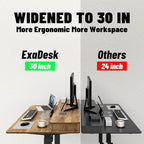48 * 30 Inches Electric Standing Widened Desk Adjustable Height with 4 Drawers, Double Storage Shelves Stand Up Desk, Home Office Workstation Sit Stand up Desk (Light Rustic Brown)