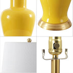 JONATHAN Y JYL4026H Julian 29" Traditional Classic Ceramic Urn LED Table Lamp, Yellow for Bedroom, Living Room, Kitchen, Home Office, Kids Room