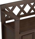 SIMPLIHOME Amherst Entryway Storage Bench - 48 inch Wide Solid Wood Hallway Seat in Natural Aged Brown, Transitional Bench for Entryway or Living Room with Lift-Up Lid and Spacious Storage