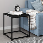 FURINNO Camnus Modern Living End Table, Americano, 1 Tier, Metal Frame