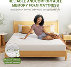 EGOHOME 8 Inch Queen Mattress, Memory Foam Mattress in a Box with Cooling Green Tea Gel, Relieve Pressure with Medium Firm Support, CertiPUR-US Certified, 80''L x 60''W, White