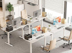 55 x 24 inch Electric Standing Desk Adjustable Height with 4 Wheels, 4 Memory Height Settings, 2 Headphone Hook, for Home Office, Splice Board White