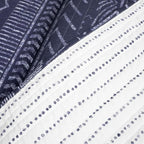 Lush Decor Hygge Geo Pattern Striped 3 Piece Quilt Bedding Set, Full/Queen, Navy