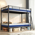 SDHYL Twin Over Twin Bunk Bed with Two Mattresses, All-in-One Metal Bunk Bed Set for Adults, Heavy Duty Sturdy Frame, 6 Inch Twin Memory Foam Mattresses Included, Idea for Dorms & Small Rooms