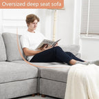 EASE MOOSE Oversized Modular Sectional Sofa with Ottoman, Modern Luxury Wide Deep Modular Couch, U Shaped Couch for Big Spaces Living Room, Light Gray