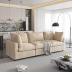 WJShome Modern Sectional Couches for Living Room,100 Inch 3-Seater Chenille Deep Seat Modular Sofa, Cloud Couch for Bedroom and Apartment，Khaki