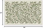 RUGGABLE x Morris & Co Washable Area Rug– Pure Willow Boughs Green 2x3, Stain-Resistant, Non-Slip –Small Machine Washable Rugs for Living Room, Bedroom, Hallway, Entryway & Bathroom–with Standard Pad