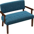 Accent Chair 2 Seat, Arm Chairs with Soft Seat and Armrests for Living Room, Love seat for Dining, Reading, and Waiting Rooms (Blue)