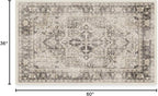 RUGGABLE Washable Vintage Area Rug – Kamran Hazel 3x5, Stain-Resistant, Non-Slip – Small Machine Washable Rugs for Living Room, Bedroom, Hallway, Entryway & Office–with Cushioned Pad