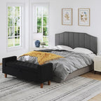 Velvet Queen Size Headboard, Upholstered Headboard Queen/Full Size Wall Mount and Bed Frame Mount, Featuring High-Density Sponge Padding Luxury Texture Easy Assembly Comfort Style-Dark Gray