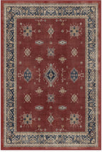 RUGGABLE Washable Vintage Area Rug – Verena Amber Red 4x6, Stain-Resistant, Non-Slip – Medium Machine Washable Rugs for Living Room, Bedroom, Hallway, Entryway & Office–with Standard Pad