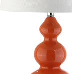 JONATHAN Y JYL4023A Bowen 27.5" Ceramic LED Table Lamp Contemporary Transitional Bedside Desk Nightstand Lamp for Bedroom Living Room Office College Bookcase LED Bulb Included, Coral