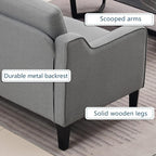 VINGLI Loveseat 53" Small Couch Loveseat Sofas for Living Room Mid Century Modern Sofa Couch Light Grey Love Seat Couches with Scooped Arms for Small Spaces, Bedroom, Apartment, Studio