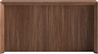 Henn&Hart 56'' Wooden Rectangular Fluted Console Table Entryway Table, Sofa Table for Entryway, Living Room, Couch, Hallway, or Office, Satin Walnut