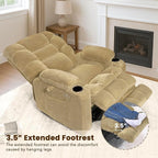 EONIX Wide Power Lift Recliner Chair for Elderly, 400lbs Heavy Duty Oversized Lift Chair with Heat and Massage, Lay Flat Power Lift Recliner with Cup Holders and Charging Ports, Beige