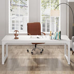 Tribesigns Modern Computer Desk, 78.7 x 39.4 inch X Large Executive Office Desk Computer Table Study Writing Desk Workstation for Home Office,White