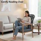 DAYRAUS Living Room Chairs, Accent Chairs Set of 2 with Coffee Table, Rattan Braid Arm Chair, Comfy Reading Lounge Chair, 3 Pieces Living Room Furniture Sets, Bedroom Armchair for Outdoor, Dark Gray